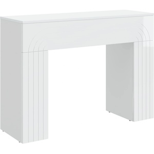 vidaXL Масичка за кафе Бял гланц 102 x 35 x 75 см Инженерна дървесина (899931)