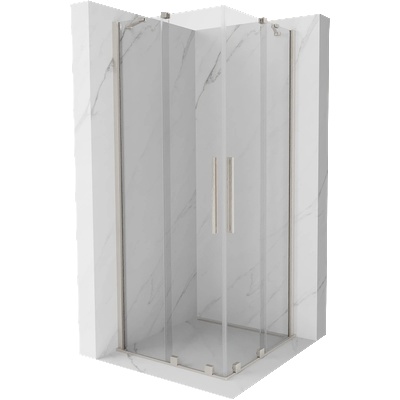 Mexen Velar Duo плъзгаща се душ кабина 90 x 90 см, прозрачна, четкан никел - 871-090-090-02-97 (871-090-090-02-97)