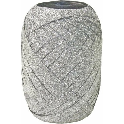 Vianočná darčeková stuha glitrová strieborná 5mm x 10m