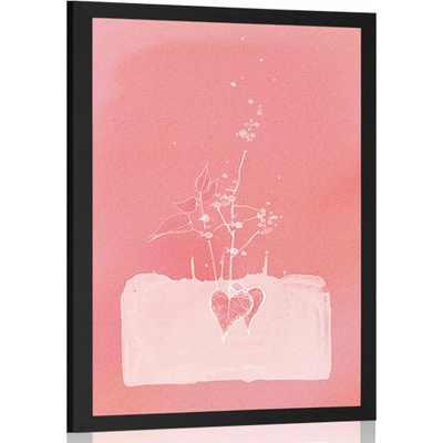 Plakát růžové kouzlo květu - 20x30 black