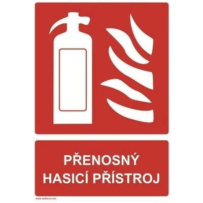 Samolepka "Přenosný hasicí přístroj" 210x148 mm