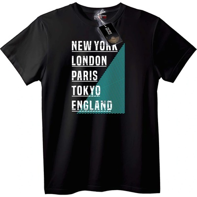 NOONEBRAND Тениска Глобални градове - 7XL, Black