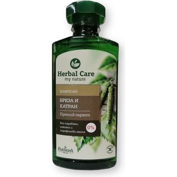Herbal Care шампоан за коса, Бреза и катран, Против пърхот, 330мл