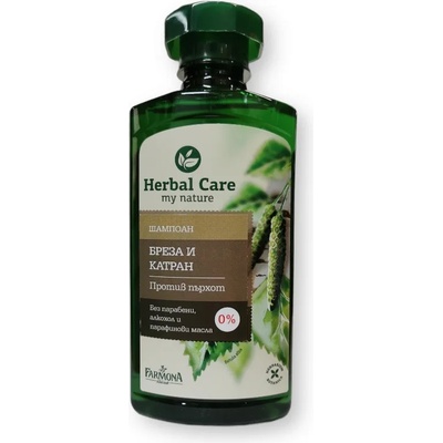 Herbal Care шампоан за коса, Бреза и катран, Против пърхот, 330мл