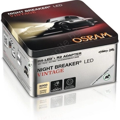 Комплект от 2 LED автомобилни крушки NIGHT BREAKER VINTAGE H4 P43T/20W/12V 3000K - Osram (OA0078)