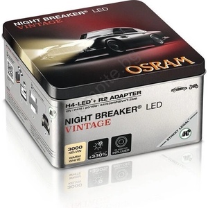 OSRAM Комплект от 2 LED автомобилни крушки NIGHT BREAKER VINTAGE H4 P43T/20W/12V 3000K - Osram (OA0078)