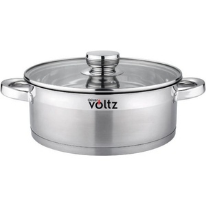 Voltz Тенджера Oliver Voltz OV51210Q24, 3.9 л, 24 x 9 см, Плитка, Индукция, Дебело дъно, Инокс (5V51210Q24) - topmarket