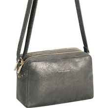David Jones Strieborná dvojzipsová crossbody kabelka
