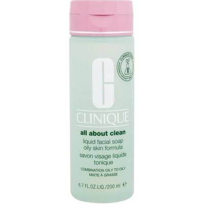 Clinique All About Clean Liquid Facial Soap Oily Skin Formula 200 ml течен сапун за лице за смесена и мазна кожа за жени