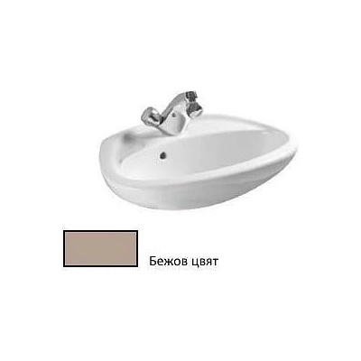 Roca Умивалник CLASSICA 8 460 mm Бахама беж с отвор за смесител (8163830181041C0)