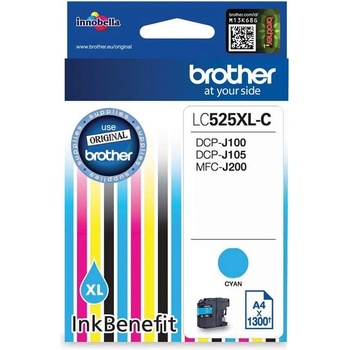 Brother Оригинален патрон Brother LC525XL, 1300 страници/5%, Cyan (3015100086)