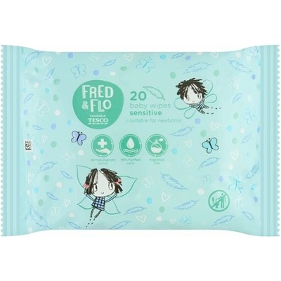 Fred & Flo Detské vlhčené obrúsky pre citlivú pokožku neparfumované 20 ks