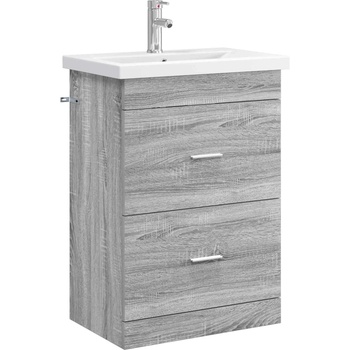 vidaXL Комплект мебели за баня Сив Сонома 61 x 40 x 84, 5 см (3404371)