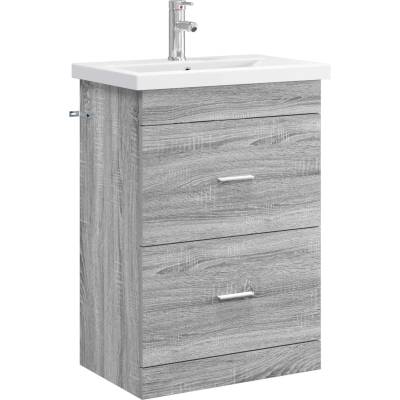 vidaXL Комплект мебели за баня Сив Сонома 61 x 40 x 84, 5 см (3404371)