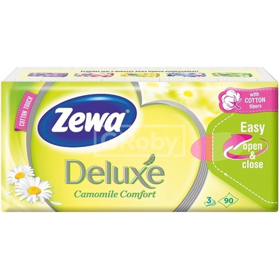 Zewa Deluxe Camomile Comfort 3-vrstvové papierové hygienické vreckovky 90 ks