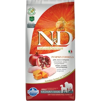 N&D N&D PUMPKIN ADULT MED & MAXI Chicken & Pomergrante за средни и големи породи с тиква, пиле и нар 12kg