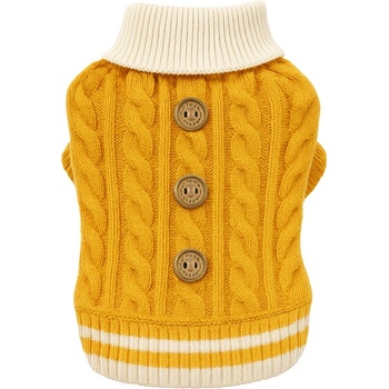 Tiger`s Heart Плетен пуловер за куче Yellow Cable Knit