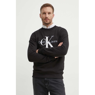 Calvin Klein Памучен суичър Calvin Klein Jeans в черно с принт J30J320933 (J30J320933)