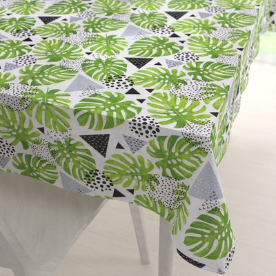 Biante bavlna obrus Sandra SA-175 Zelené listy Monstera 50x100cm