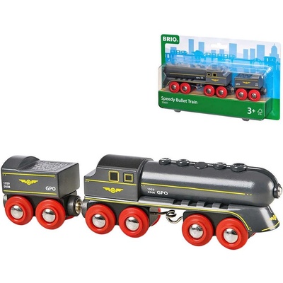 Brio 33697 Rychlý šedý vlak s vagonem – Zboží Dáma