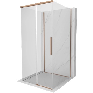 Mexen Rox-3S тристенна плъзгаща се душ кабина 110 x 110 см, прозрачна, матиран мед - 8C2-110-110-65-00-3S (8C2-110-110-65-00-3S)
