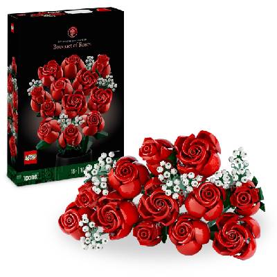 Botanicals Rose Bouquet - Set of Artificial Flowers for Adults - with 12 Artificial Roses & 4 Branches of Gypsophila - DIY Decoration for Building - Gift Idea for Women - 10328