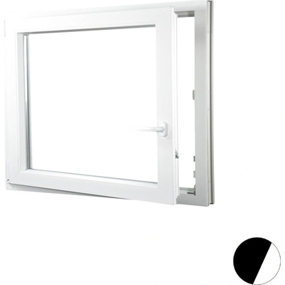 Aluplast plastové jednokřídlo 1300 x 1000 mm Palisander/bílá, Levé, Trojsklo Ug= 0,7