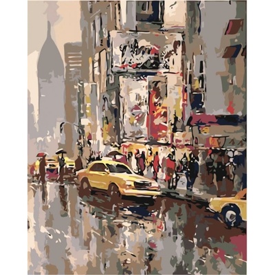 zuty Malování podle čísel Americké taxi 80 x 100 cm bez rámu a bez vypnutí plátna