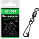 Zfish Obratlík S Karabínkou Rolling Swivel a Hooked Snap Veľkosť 14 10 ks Nosnosť 16 kg