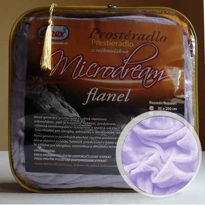 Apex Mikroplyš prostěradlo Microdream Flanel Světle fialové 90x200
