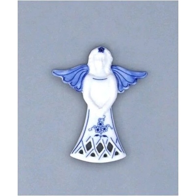 Cibulák Vánoční ozdoba anděl 11 cm originální cibulákový porcelán Dubí cibulový vzor 10606-01