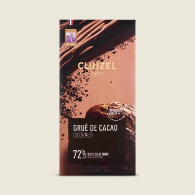 Michel Cluizel hořká s kakaovými boby Grue de cacao 72% 100 g