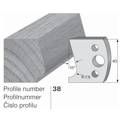 IGM profil 038 - pár omezovačů 40x4mm SP