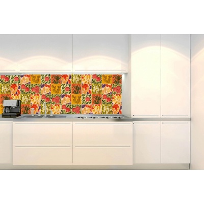 DIMEX KI-180-166 Fototapeta do kuchyne Maľované dlaždice, rozmery 180 x 60 cm