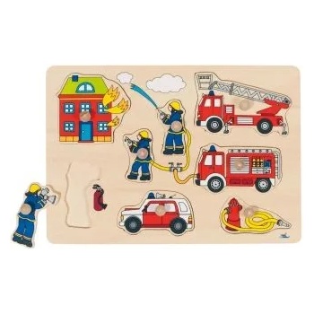 Image 1 of Goki - Дървен пъзел с дръжки - Пожарна (57907)
