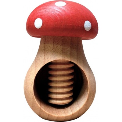 Drevený luskáčik na orechy Muchotrávka, 10 x 6 cm