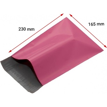 Ružové LDPE obálky veľ. "S" 165x230mm (60my) *100ks