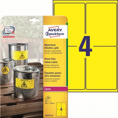 Avery Zweckform 20 listů, A4, žluté L6127-20