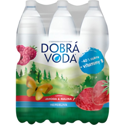 Dobrá voda neperlivá voda jahoda a malina 6 × 1,5 l