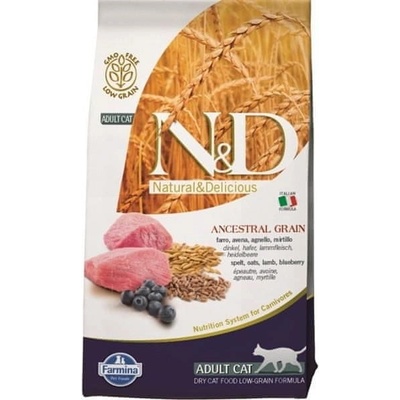 N&D Ancestral Grain Adult Cat Low Grain Lamb Spelt Oats & Blueberry 5 kg