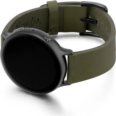 Meridio Уникална ръчно изработена кожена (естествена кожа) каишка за Samsung Galaxy Watch Active - Meridio Deep Leaf Full Grain Leather Band (тъмнозелен) (20DLSG)