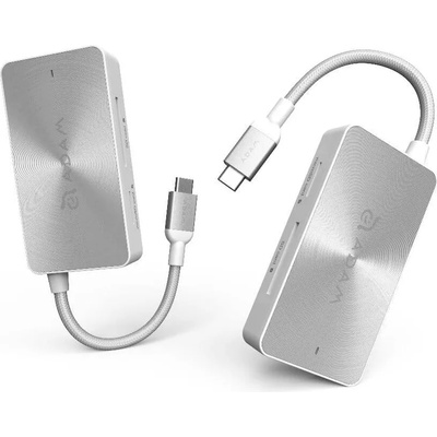 ADAM elements Casa Hub PDC501 - USB-C хъб с 2 USB изхода, USB-C порт и четец за карти памети за устройства с USB-C порт (сребрист) (AAPADHPDC501SL)