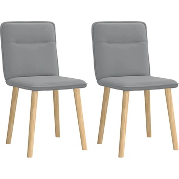 vidaXL Трапезни столове, 2 бр, светлосиви, текстил (4101220)