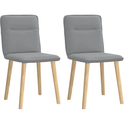 vidaXL Трапезни столове, 2 бр, светлосиви, текстил (4101220)