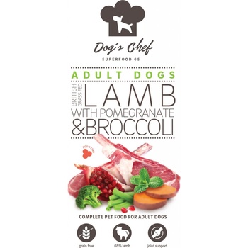 Dog's Chef Grass fedLamb with Pomegranate & Broccoli Active Dogs 12 kg