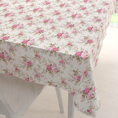 Biante Dekorační obdélníkový ubrus PML-107 Růžové růžičky na bílém 140x180 cm