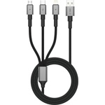 Tech-Protect ultraboost dna 3in1 lightning & type-c & micro-usb cable 3a 120cm iron grey (5906302330294)