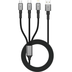 Tech-Protect ultraboost dna 3in1 lightning & type-c & micro-usb cable 3a 120cm iron grey (5906302330294)