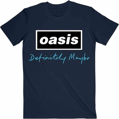 Oasis tričko Definitely Maybe Text Logo Navy Blue