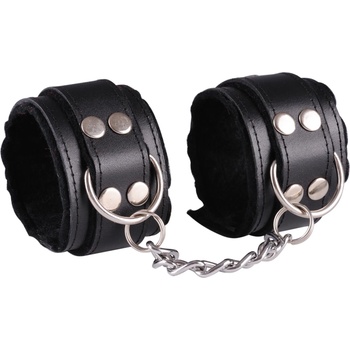 Image 1 of Dominate Me Leather Handcuffs D12 Black-Black